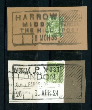 1924/35 9d Values Parcel Post Cancels On Piece (2) (o025)