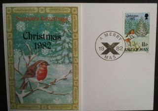 Isle of Man IOM 1980 - 1984 6 Xmas Post Office Christmas Greetings Card FDC 4
