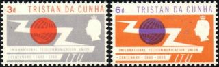 (ref - 13439) Tristan Da Cunha 1965 I.  T.  U.  Centenary Sg.  85/86 (mnh)