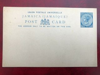 Jamaica,  Qv 1d Blue Postal Stationery Card