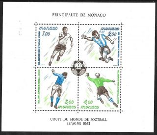 Monaco 1982 Football World Cup - Spain,  4 Stamp Mini Sheet.