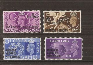 Morocco Agencies 1948 Olympic Games Set Of 4 Mh