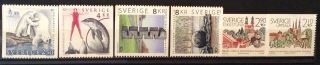 World Stamps Sweden 6 Stamps Mixture Var Years Stamps (b5 - 7b)