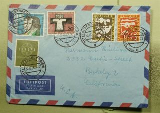 Dr Who 1959 Germany Offenburg To Usa Multi Franked Air Mail C127770