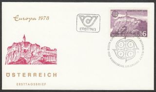 Austria,  1978 Europa Cept Illustrated Fdc.  Scarcer Cachet.  Riegersburg Handstamp