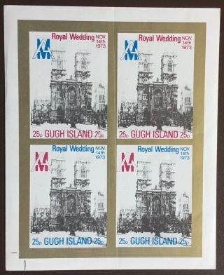 Great Britain Gugh Island 1973 Royal Wedding Minisheet Mnh