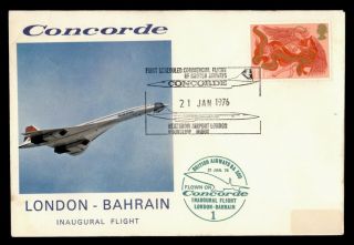 Dr Who 1976 Gb London To Bahrain First Flight Concorde C131496