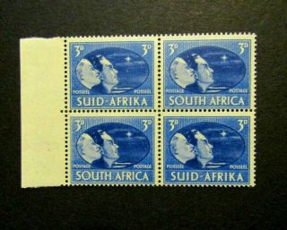 1946 South Africa - 3d Victory Block Of 4 - Mnh