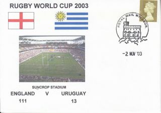 England V Uruguay Rugby Envelope 2003 World Cup