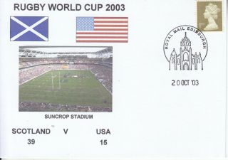 Scotland V Usa Rugby Envelope 2003 World Cup