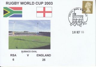 Rsa V England Rugby Envelope 2003 World Cup