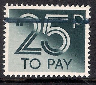 Gb 1982 Sg D97 25p Postage Due School Training Stamp 1 Bar Mnh