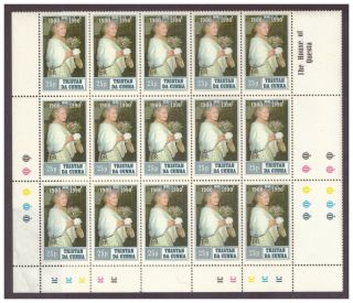 Tristan 1990 90th Birthday Of Queen Mother 25p In Complete Sheet Of 50 Sg498