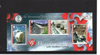 (r344) Isle Of Man 2007 Connections With Northern Canada Mini Sheet Mnh
