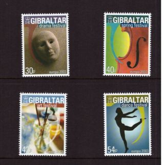 Gibraltar Mnh 2003 Europa Poster Art Set Stamps