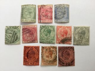 Old Stamps Gibraltar X 11