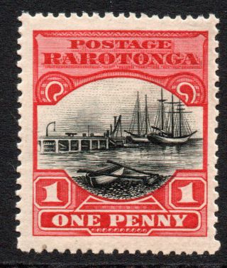 Rarotonga (cook Islands) 1 Penny Stamp C1920 Mounted