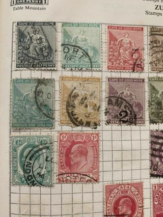 Old Album Page Of Stamps From South African Provinces (The Strand) 2