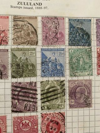 Old Album Page Of Stamps From South African Provinces (The Strand) 3