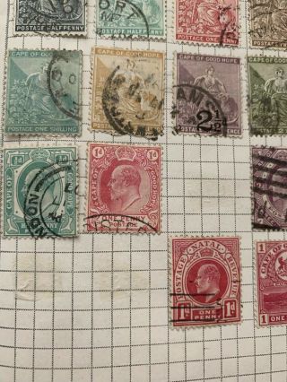 Old Album Page Of Stamps From South African Provinces (The Strand) 5