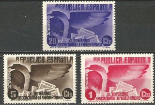 Spain 1936 Spanish Republic Ii Civil War Air Mail Eagle 20,  5,  1c Mnh 1973 1938