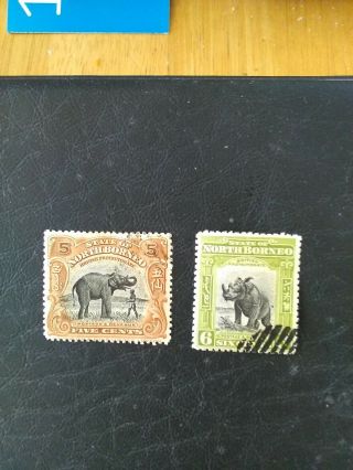 2 Stamps Of North Borneo 1909 5 & 6 Cents.