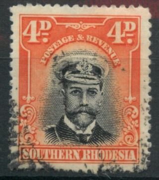 Southern Rhodesia 1924 4d Black And Orange - Red Sg6 Combined