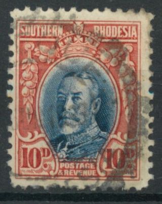 Southern Rhodesia 1931 10d Blue And Scarlet Perf 12 Sg19 Combined