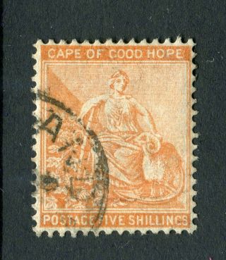 Cape Of Good Hope,  South Africa 1893.  5s Brown Orange.  Sg 68.