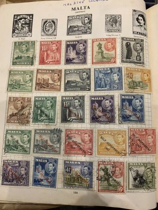 Old Album Page Of Stamps From Malta (the Strand)
