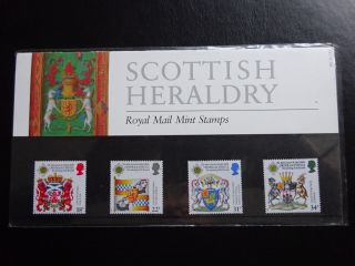 1987 Gb Scottish Heraldry Presentation Pack.  Coat Of Arms.  Sg 1363 - 1366 - Mnh