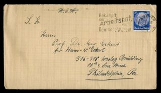 Dr Who 1933 Germany Aachen To Usa C136245
