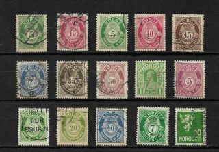 Sstamps Norway 15 Piece Old Norway Stamps T259