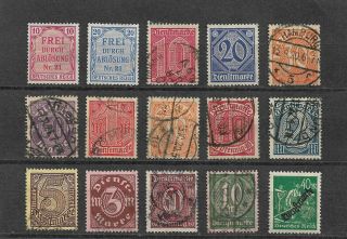 Sstamps Germany 15 Piece Old Germany Stamps T258