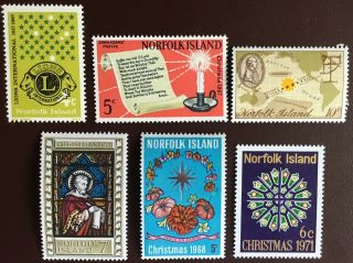 Norfolk Island 1967 - 72 6 Commemorative Sets Mnh