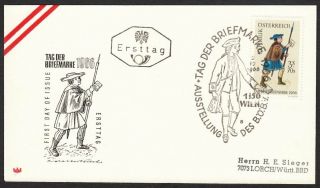 Austria,  1966 Stamp Day Illustrated Fdc.  Scarcer Cachet.  Vienna Special H/s