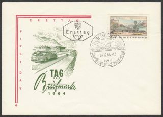 Austria,  1964 Stamp Day Illustrated Fdc.  Scarcer Cachet.  St Gilgen Special H/s