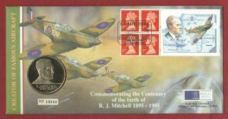 Gb Fd " Medallic " Cover.  " R J Mitchell " Pmk.  Southampton 20/5/95.  Ref Cc139
