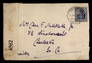 Dr Who 1934? Germany Dresden To Usa Censored C134139