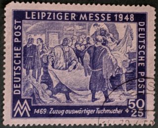 Stamp Occupied Germany Russian Zone 1948 50,  25 Pfg Leipzig Fair