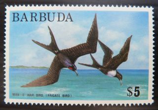 Barbuda 1974 $5 Frigate Bird Perf 14 X 14.  5 Sg197a Cat £9 U/m Price Bn 814