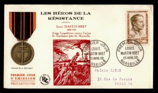 Dr Who 1959 France Louis Martin - Bret Heroes Of The Resistance Fdc C132547