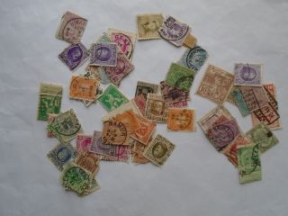 Belgium 50 Old Postage Stamps Off Paper In Picture (a)