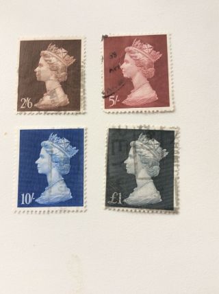 Gb Qe11 1969 High Value Machin Set British Pre - Decimal Stamps 2/6d - £1