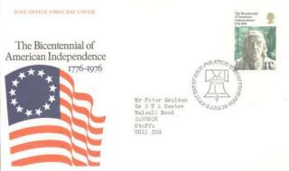 1976 Bicentenary Of American Independence - Bureau H/s Fdc.
