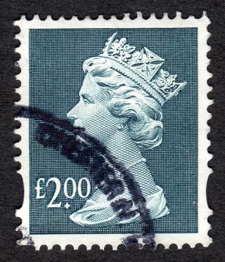 Gb: £2.  00 Dull Blue Machin; Engraved By Slania; Fine Used; Sg Y1801