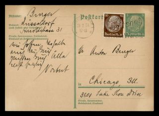 Dr Who 1934 Germany Dusseldorf Postal Card Uprated Stationery C129174
