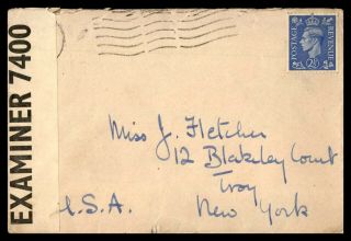 Mayfairstamps Great Britain Wwii Censored To Us Ny Cover Wwb83373