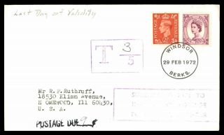 Mayfairstamps Great Britain 1972 Windsor To Homewood Illinois Postage Due Cover