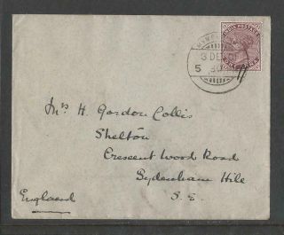 India Qv Stamped 1901 Cover To England